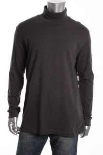 John Ashford New Gray Cotton Long Sleeve Interlock Turtleneck Shirt L 