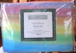 Ashley Cooper Rainbow Soft Fleece Sheet Set Queen