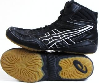70 asics black white split second vi 6 wrestling shoes # jy601 size 