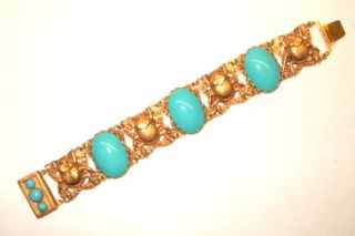 Askew London Gold Turquoise Scarab Beetle Bracelet