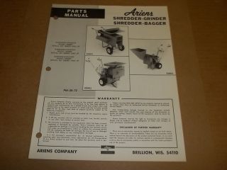 C738 Ariens Parts Manual Old Shredder Grinder