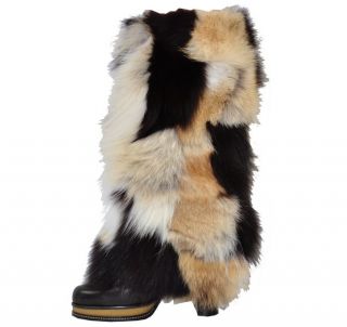2000$ D G Dolce Gabbana Runway Fox Fur Boots 39 US 8 Stiefel Bottes 