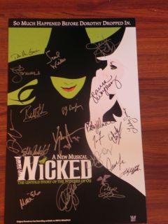 Wicked Cast Signed Broadway Poster Mint