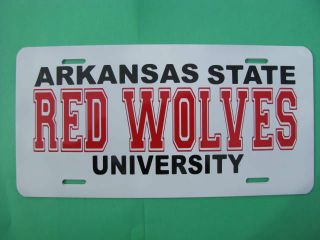 License Plate Red Wolves Arkansas State University New