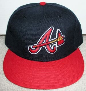 ATLANTA BRAVES VINTAGE 1990s NEW ERA FITTED HAT 7 3 8 AUTHENTIC 