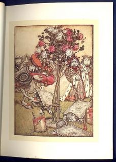 Rackham 1907 Alice in Wonderland Rose Garden Book Print