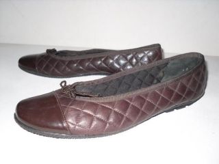 225 PAUL MAYER Attitudes quilted COZY brown leather SHOES 7 5 Flats 