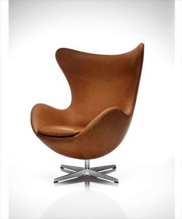 Egg Chair Elegance Leather Walnut Arne Jacobsen for Fritz Hansen 