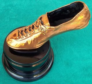 Vintage Bronze Copper Athletic Track Field Shoe Award Bakelite Trophy 