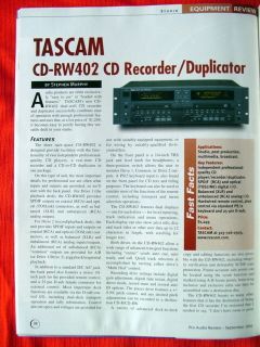 TASCAM CD RW402 CD recorder duplicator review Pro Audio Review 