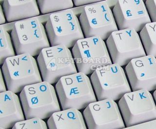 Programmer Dvorak Keyboard Sticker with Blue Letters