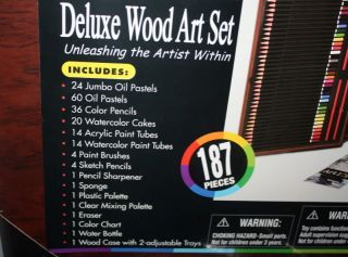 Brand New Art 101 Wooden Art Set 187 Piece Deluxe Artist Set Wood Kit 