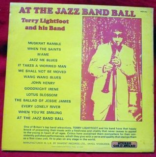 Terry Lightfoot Jazz Band Ball UK Import LP Record Album Vinyl