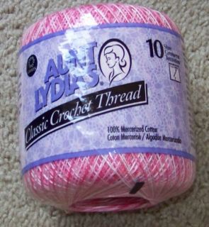 Aunt Lydias Classic Crochet Thread Size 10 Shaded Pink