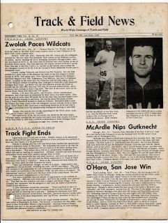 1962 TRACK FIELD NEWS Cross Country VIC ZWOLAK PETER McARDLE New York 