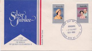 Queen Elizabeth Jubilee 1977 Australia First Day Cover Stamps Ashgrove 