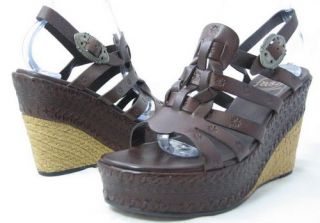 165 Ash Panama Brown Womens Shoes Wedge 8 EUR 38