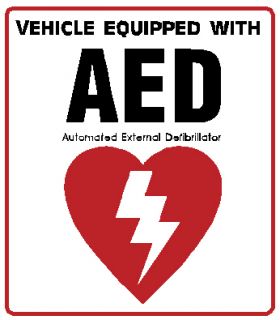AED Automated External Defibrillator Inside Vehicle Decal Sticker 