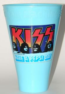 Kiss Vintage Pepsi Scream Machine Blue Cup 1977 Aucoin