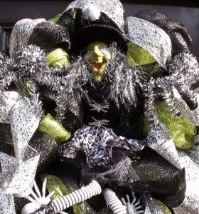  Wreath Fall Witch Spider Deco Mesh Decoration Decor Luxe Party