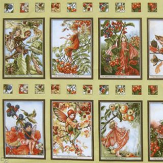 Flower Fairies Autumn Panel 5/8 Yard Each 12 Rectangles Per Unit