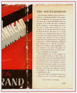 1943 The Fountainhead Ayn Rand First Edition Second Issue Dust Jacket 