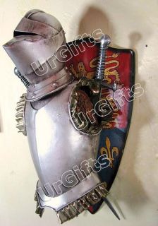 Medieval Knight Armor Vintage Hand Made Metal Art Bar Wall Decor A