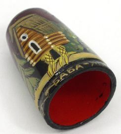 Russian Lacquer Hand Painted Thimble 1268 Baba Yaga