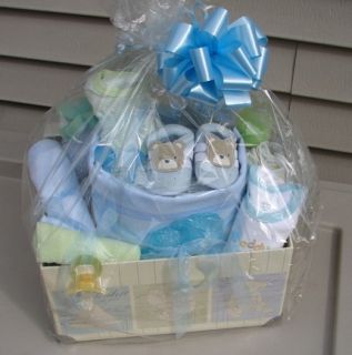 Baby Boy Mini Diaper Cake Gift Set Blue and Green