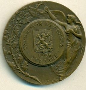 Antique 1908 French Medal Auxerre Exposition Nationale by L O Mattei 