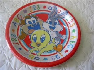 baby looney tunes party supplies x8 cake plates shower decoration 1st 
