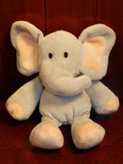   Grey Elephant Stuffed Animal Plush Baby Lovey Toy 6 Gray Peach