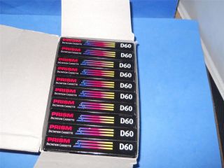   10 New Factory SEALED Prism Audio Cassette Blank Tape 60 Minute