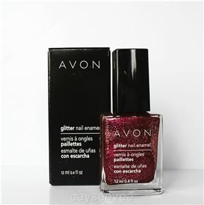Avon Glitter Nail Enamel Sparkling Red 4 oz New Boxed