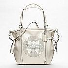 NWT COACH 19570 AUDREY OP ART Ivory Leather Cinched North South TOTE 