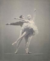 Vintage 1943 Lithograph Ballet Pas de Deux Swan Lake Munchhausen 