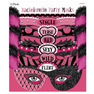 bachelorette party masks includes 6 masks 220652 amscan