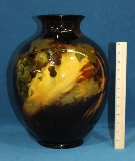 Large 15 1/4in Weller Aurelian Art Pottery Standard Glaze Vase, Grape 