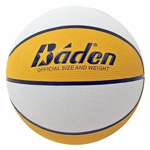 Baden Official Rubber Basketball Yellow White 27 5 Inch