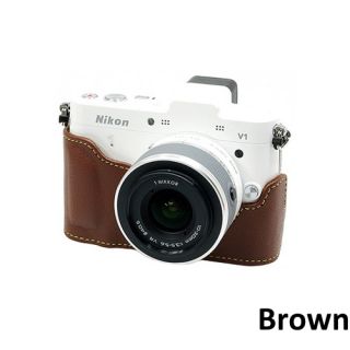   Half Brown Case Pouch Bag for Nikon V1 10 1 MP Digital Camera