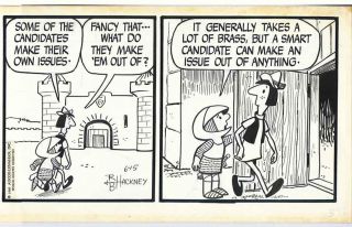 Sir Bagby Original Comic Strip Rick Hackney Political Campaign 1960 