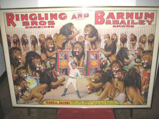    LITHO RINGLING BROS AND BARNUM BAILEY TERRELL JACOBS LIONS ORIGINAL