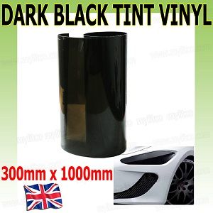 Dark Black Headlight Tail Lights Tint Vinyl Film Tinting 30cm x 100cm 