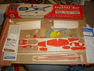 Vintage Balsa Wood Model Airplane Monogram Speedee Bilt Kit Unbuilt w 