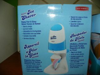 Back to Basics Electric Ice Shaver Snow Cone Maker w Cups Straws 