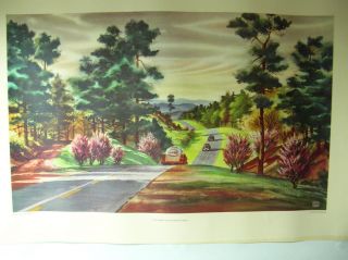 Avery Johnson artist East Texas Hills Vintage Humble Oil print FREE 