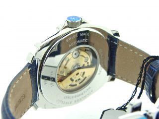 Mens Balmer Gemini Automatic Date GMT Stainless Steel Blue Dial Watch 