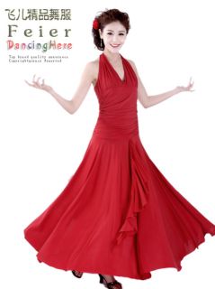 Ballroom Dance Dress Long Evening Dress D024 Dark Red