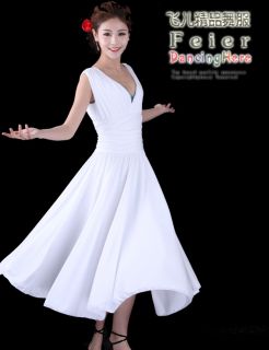 Ballroom Dance Dress Long Evening Dress D025 White