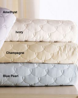Barbara Barry DREAM Quilted Full/Queen Silk Coverlet, Champagne $437 